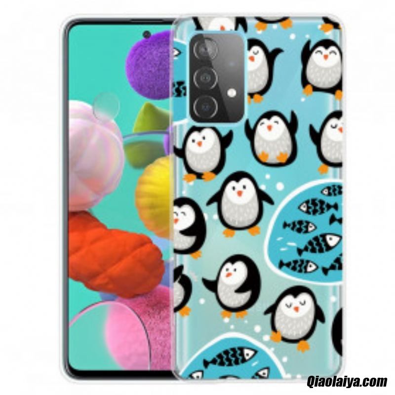 Coque Samsung Galaxy A32 4g Pingouins Et Poissons