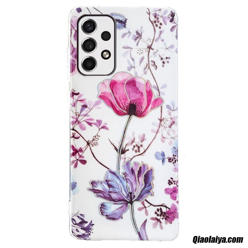 Coque Samsung Galaxy A33 5g Marbrée Fleurs