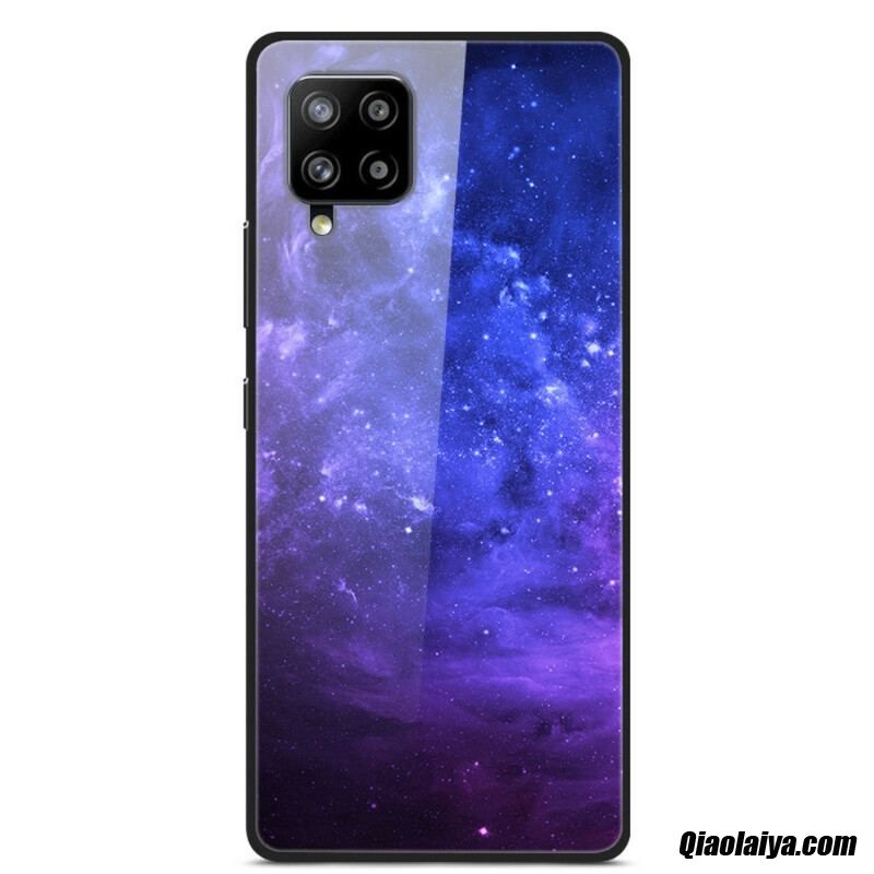 Coque Samsung Galaxy A42 5g Verre Et Silicone Galaxie