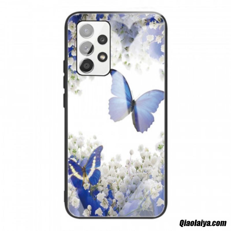 Coque Samsung Galaxy A53 5g Verre Trempé Papillons Design