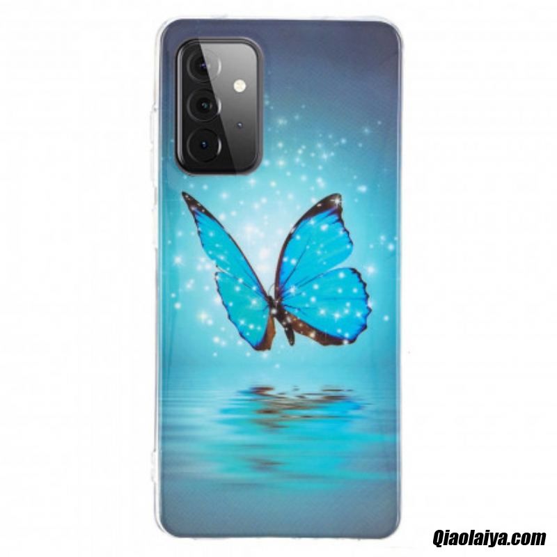 Coque Samsung Galaxy A72 4g / A72 5g Série Papillons Fluorescente