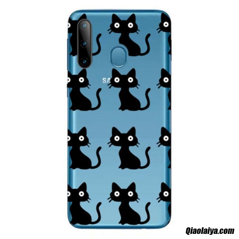 Coque Samsung Galaxy M11 Multiples Chats Noirs
