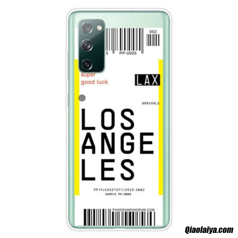 Coque Samsung Galaxy S20 Fe Boarding Pass To Los Angeles