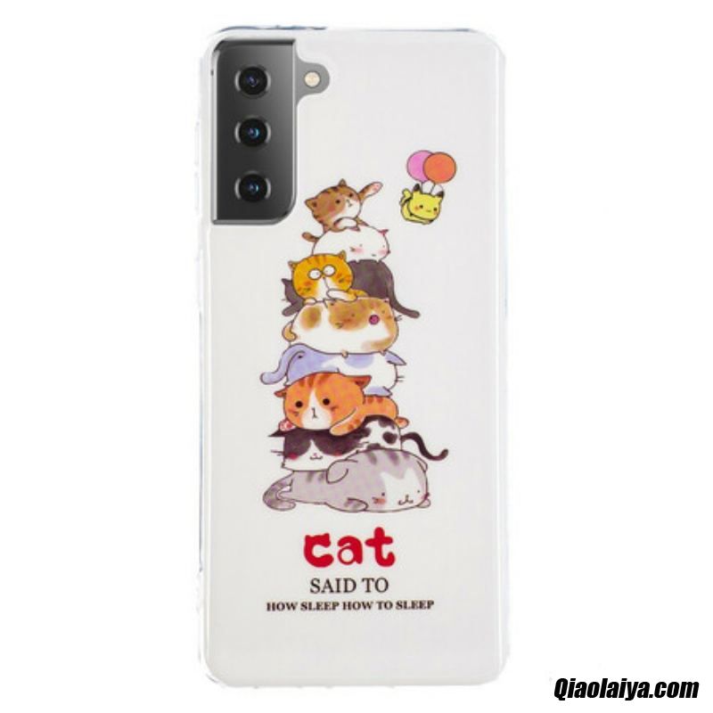 Coque Samsung Galaxy S21 5g Cats Fluorescente