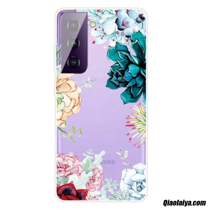 Coque Samsung Galaxy S21 5g Fleurs Aquarelle
