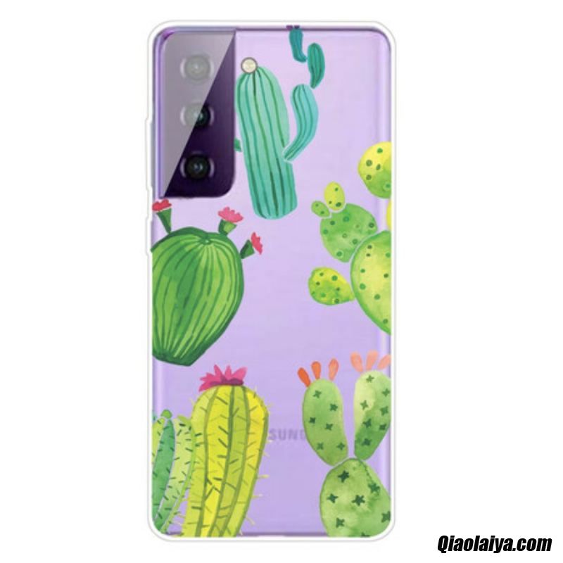 Coque Samsung Galaxy S21 Fe Cactus Aquarelle