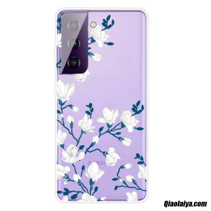 Coque Samsung Galaxy S21 Fe Fleurs Blanches