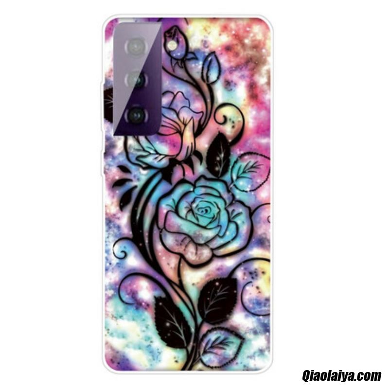 Coque Samsung Galaxy S21 Plus 5g Fleur Graphique