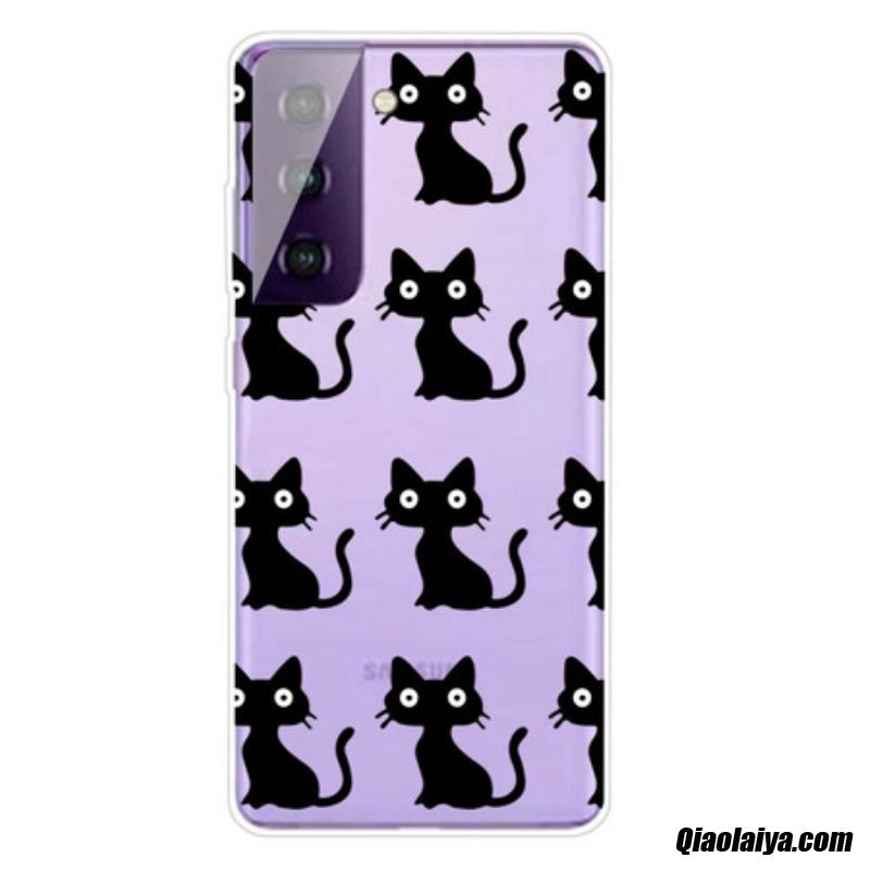 Coque Samsung Galaxy S21 Plus 5g Multiples Chats Noirs