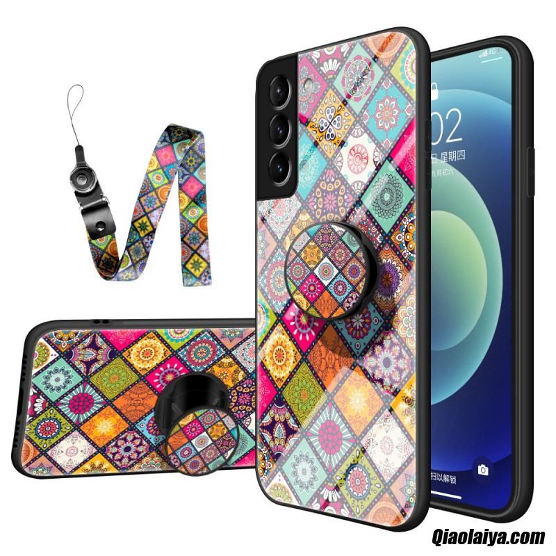 Coque Samsung Galaxy S22 Plus 5g Support Magnétique Patchwork