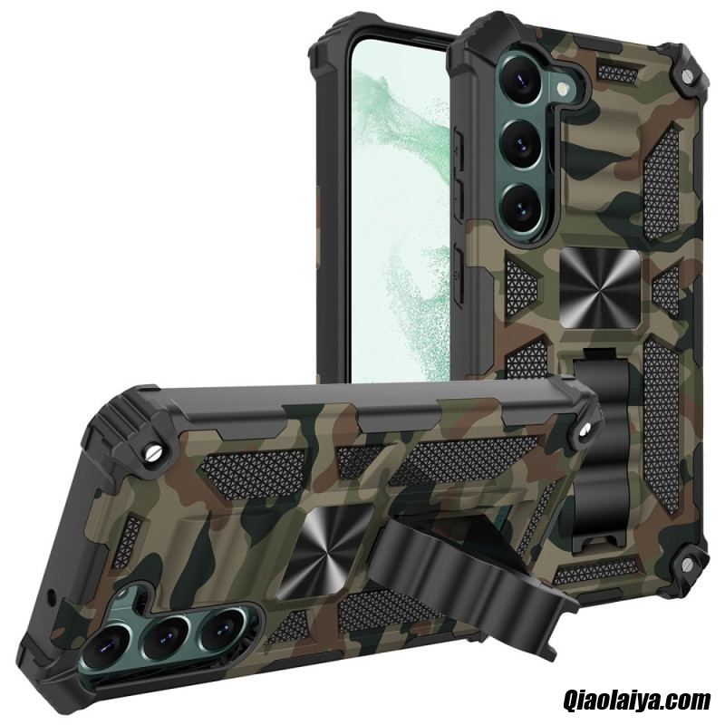 Coque Samsung Galaxy S23 5g Camouflage Support Amovible