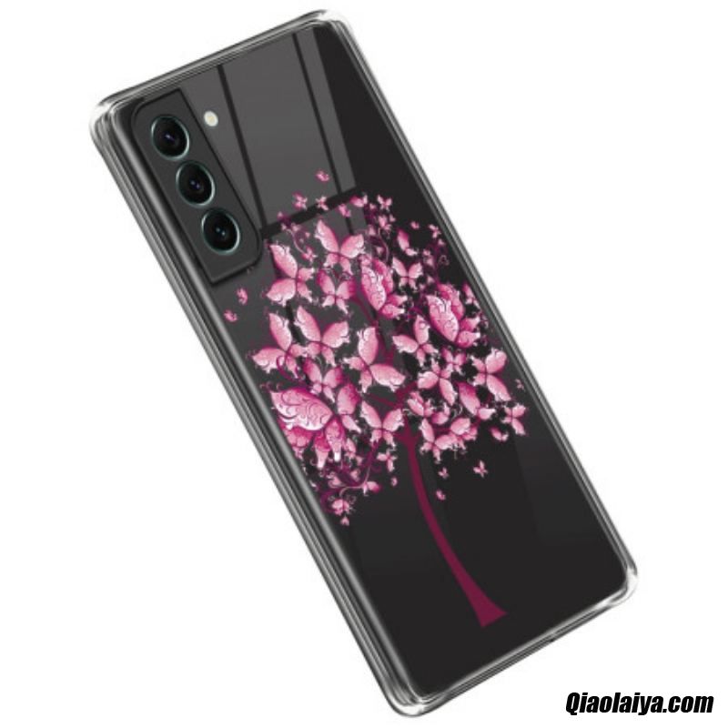 Coque Samsung Galaxy S23 5g Transparente Arbre Rose