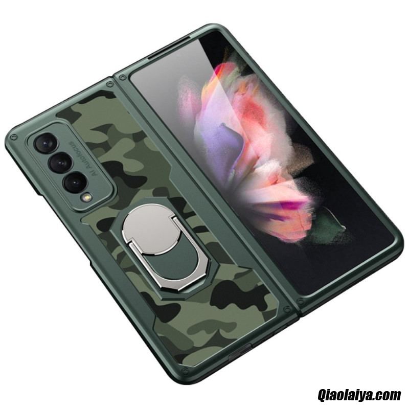 Coque Samsung Galaxy Z Fold 3 5g Camouflage Anneau-support Gkk
