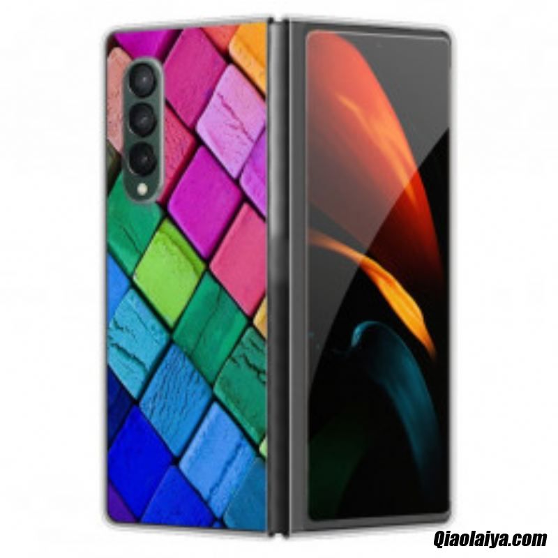 Coque Samsung Galaxy Z Fold 3 5g Cubes Colorés