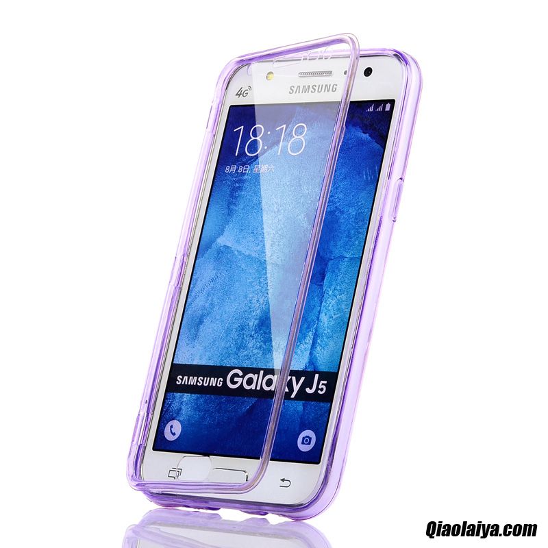 Coque Silicone Samsung Galaxy J5 Cuir, Housse Accessoires Téléphone Portable Saumon, Coque Pour Samsung Galaxy J5