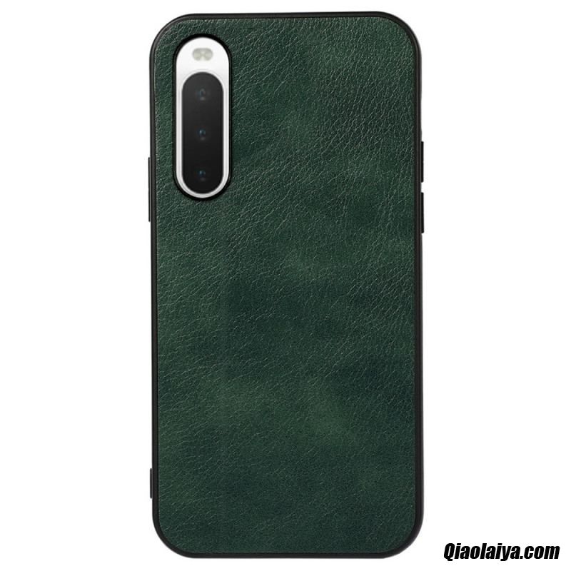 Coque Sony Xperia 10 Iv Style Cuir Litchi