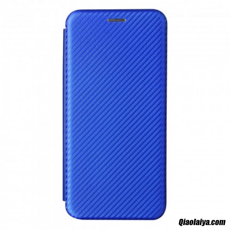 Flip Cover Samsung Galaxy A22 4g Fibre Carbone