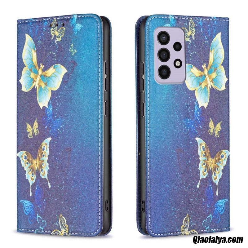 Flip Cover Samsung Galaxy A33 5g Papillons Colorés