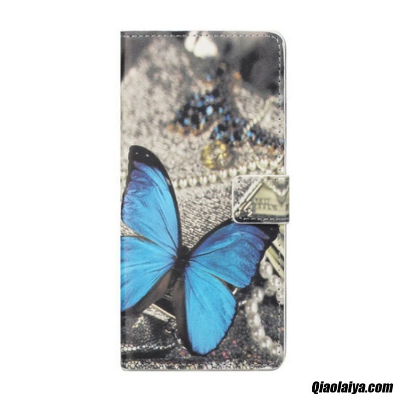 Housse Iphone 13 Pro Papillon Bleu