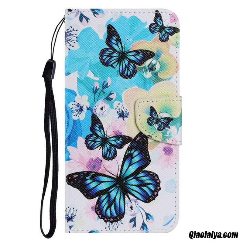 Housse Iphone 13 Pro Papillons Et Fleurs D'été