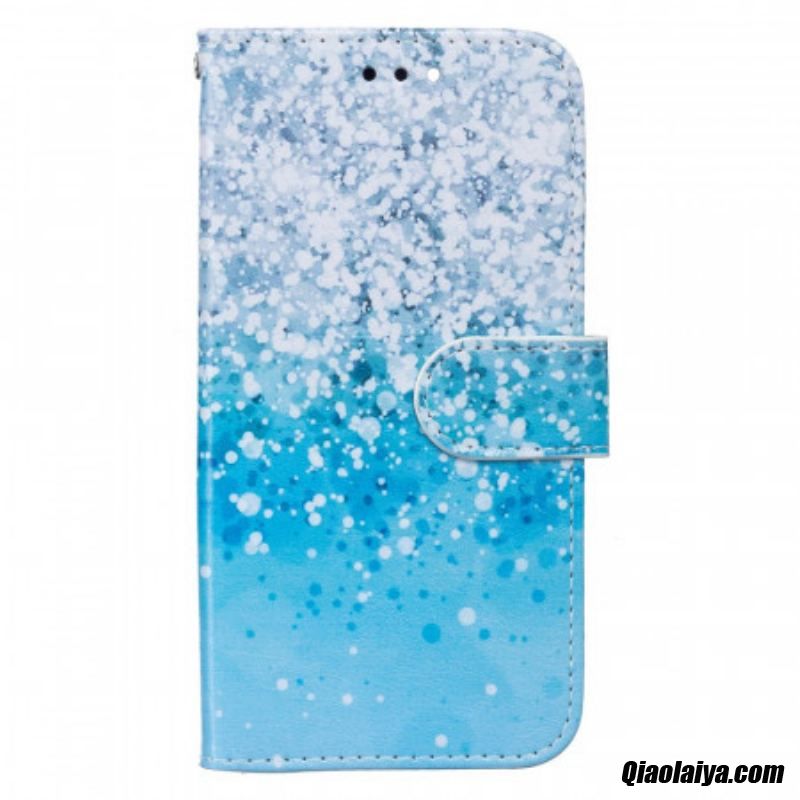 Housse Samsung Galaxy A13 5g / A04s Dégradé Paillettes Bleues