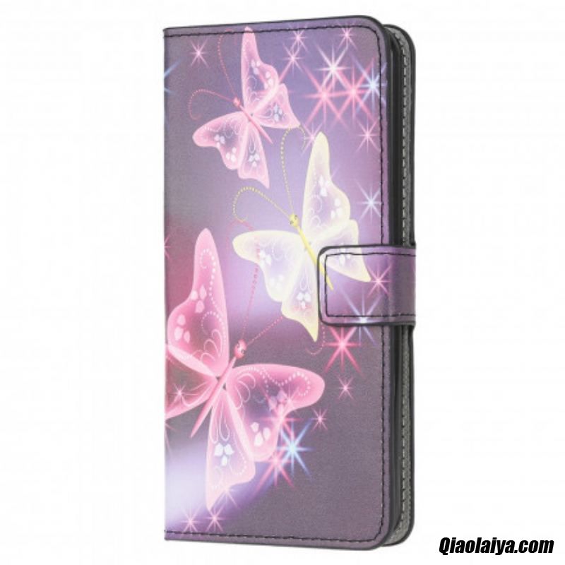 Housse Samsung Galaxy A22 4g Papillons Et Fleurs