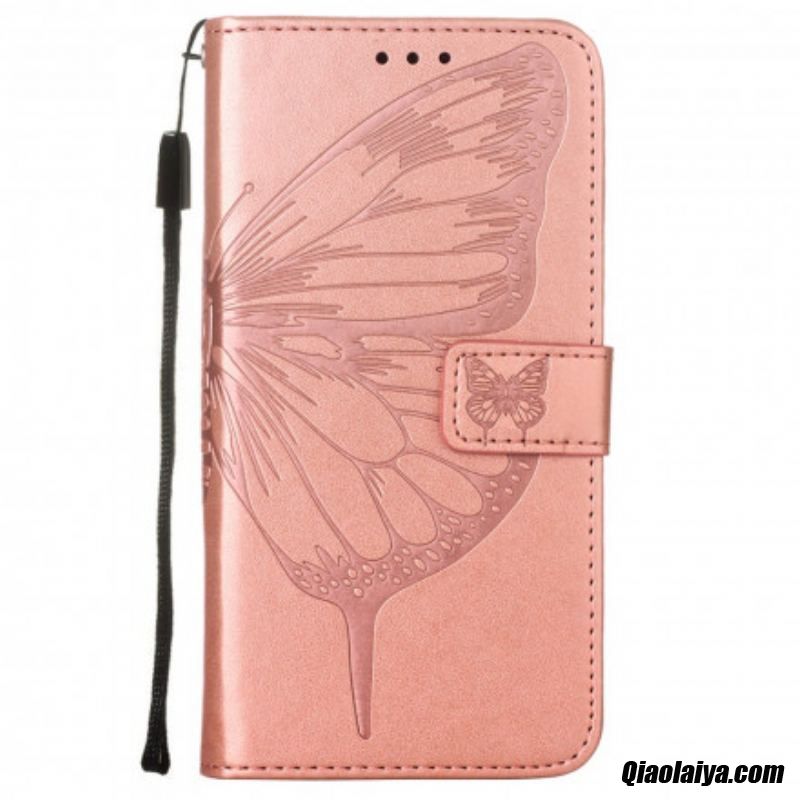 Housse Samsung Galaxy A32 4g Papillon Design Avec Lanière