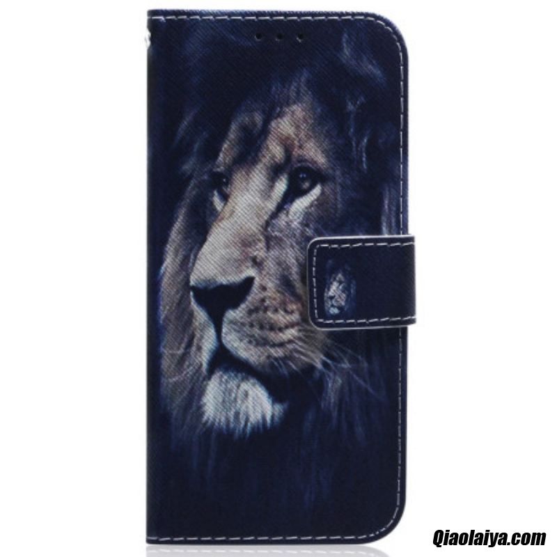 Housse Samsung Galaxy A34 5g Lion À Lanière