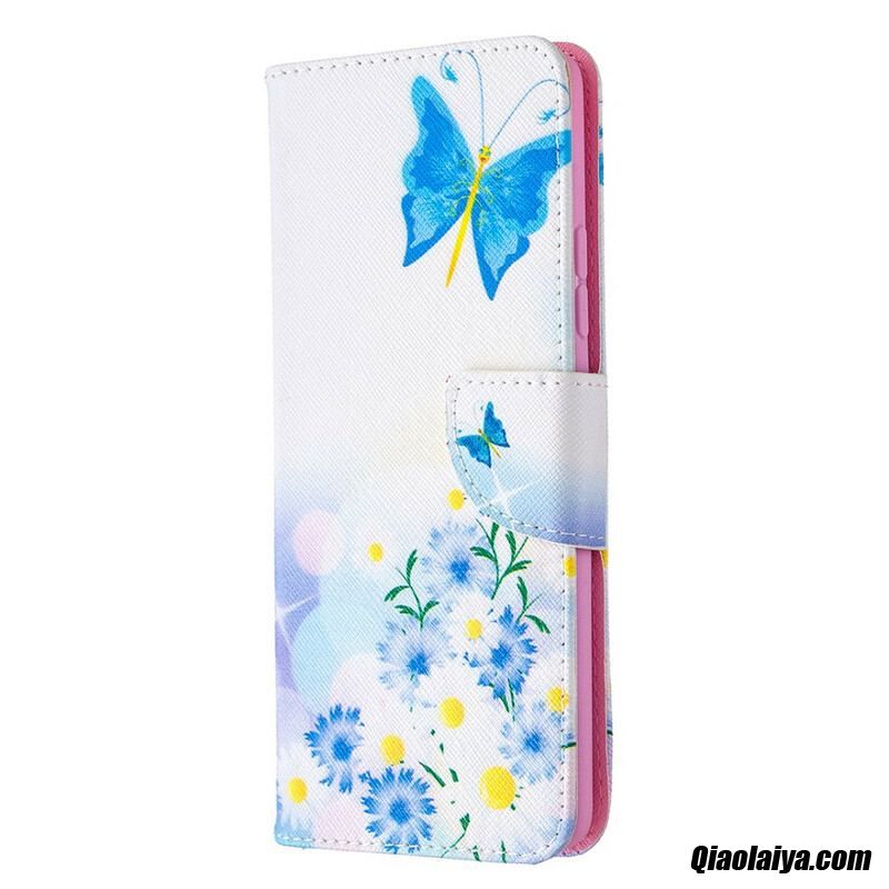 Housse Samsung Galaxy A42 5g Papillons Et Fleurs Peints