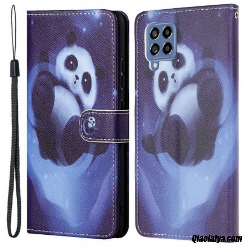 Housse Samsung Galaxy M53 5g Space Panda À Lanière