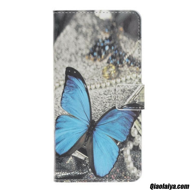 Housse Samsung Galaxy Note 10 Plus Papillon Bleu