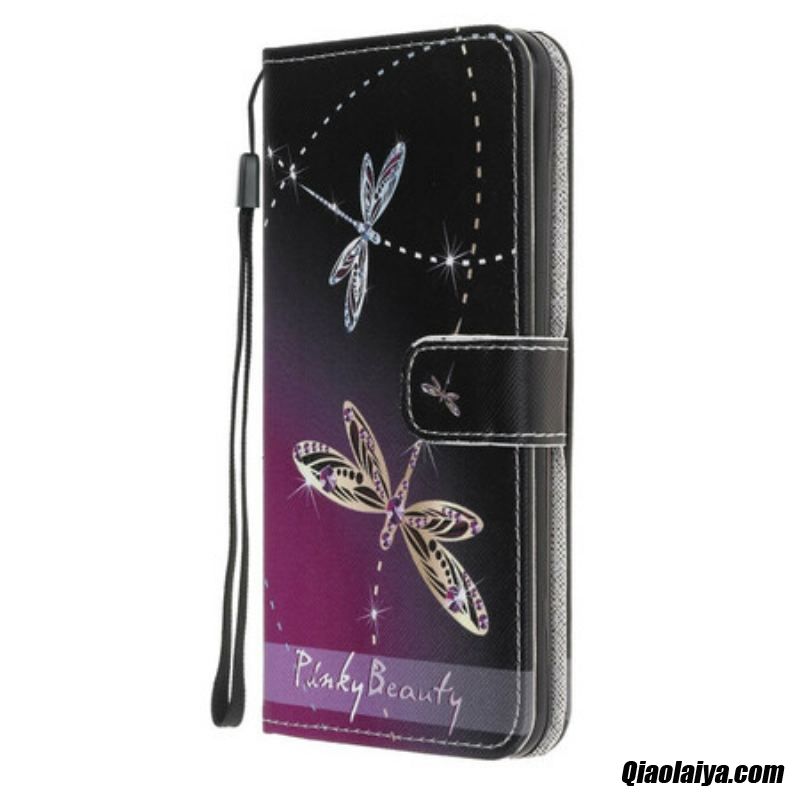 Housse Samsung Galaxy Note 20 Libellules À Lanière