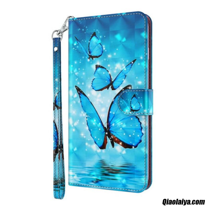 Housse Samsung Galaxy S21 Plus 5g Papillons Bleus Volants