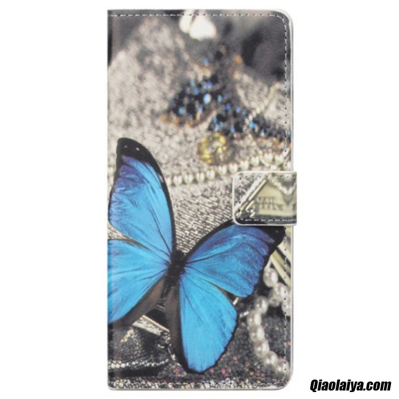 Housse Samsung Galaxy S23 5g Papillon Bleu