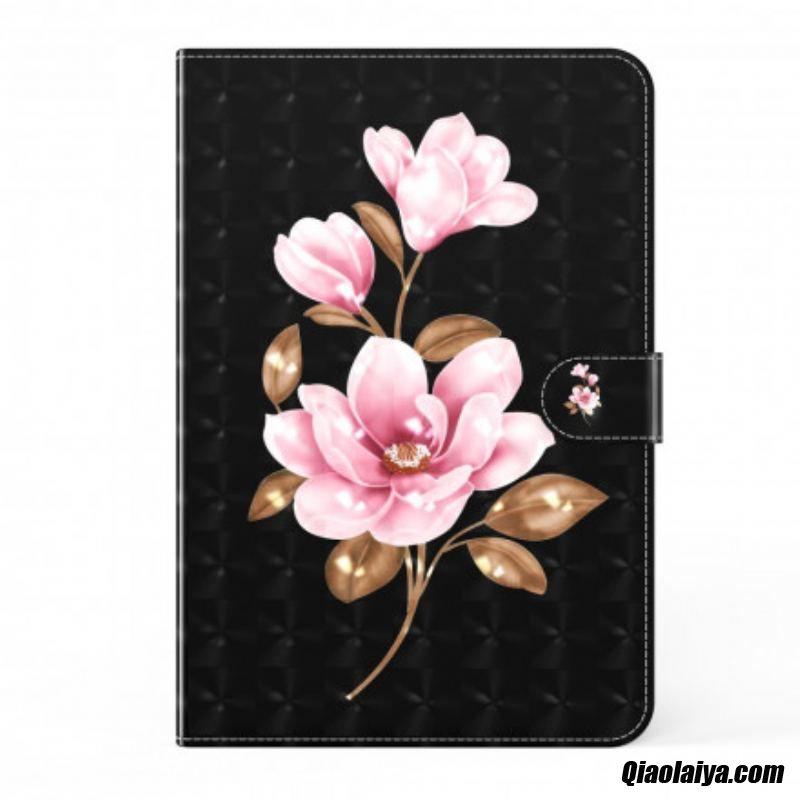 Housse Simili Cuir Samsung Galaxy Tab S8 / Tab S7 Fleurs D'arbre